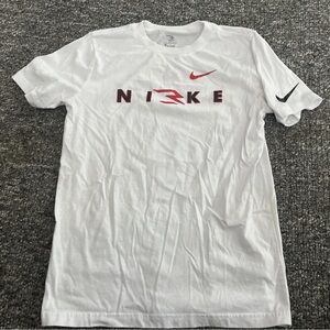 Nike Kids White Tee with Red and Black Details